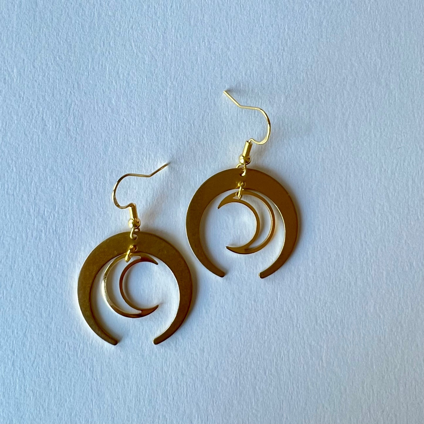 Double Cresent Dangle Earrings
