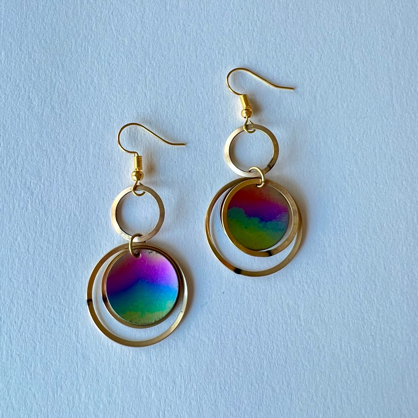 Double Rainbow Dangle Earrings