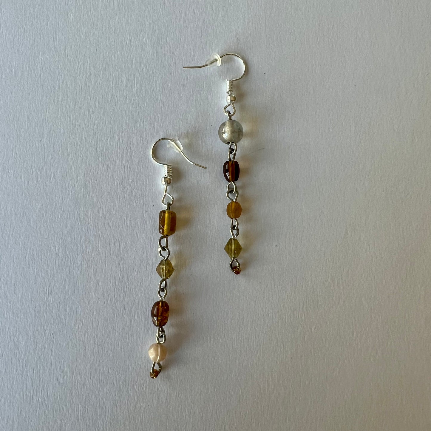 Upcycled Beaded Autumn Earrings