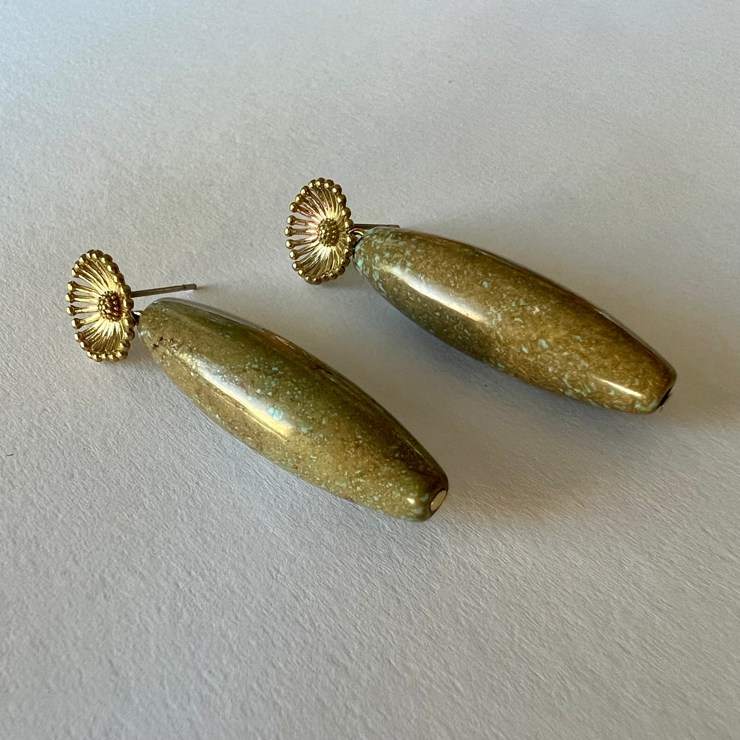 Vintage Turquoise Burst Dangle Earrings