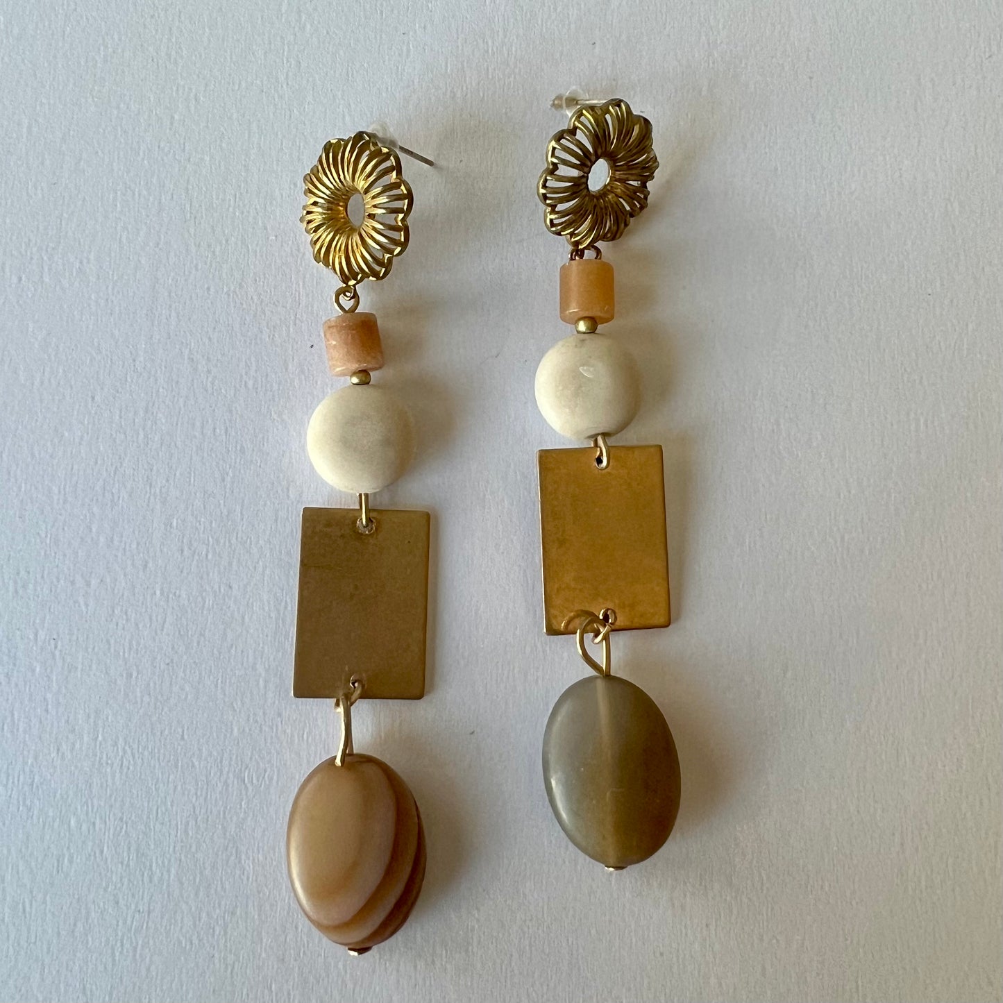 Upcycled Stoned Floral Earrings