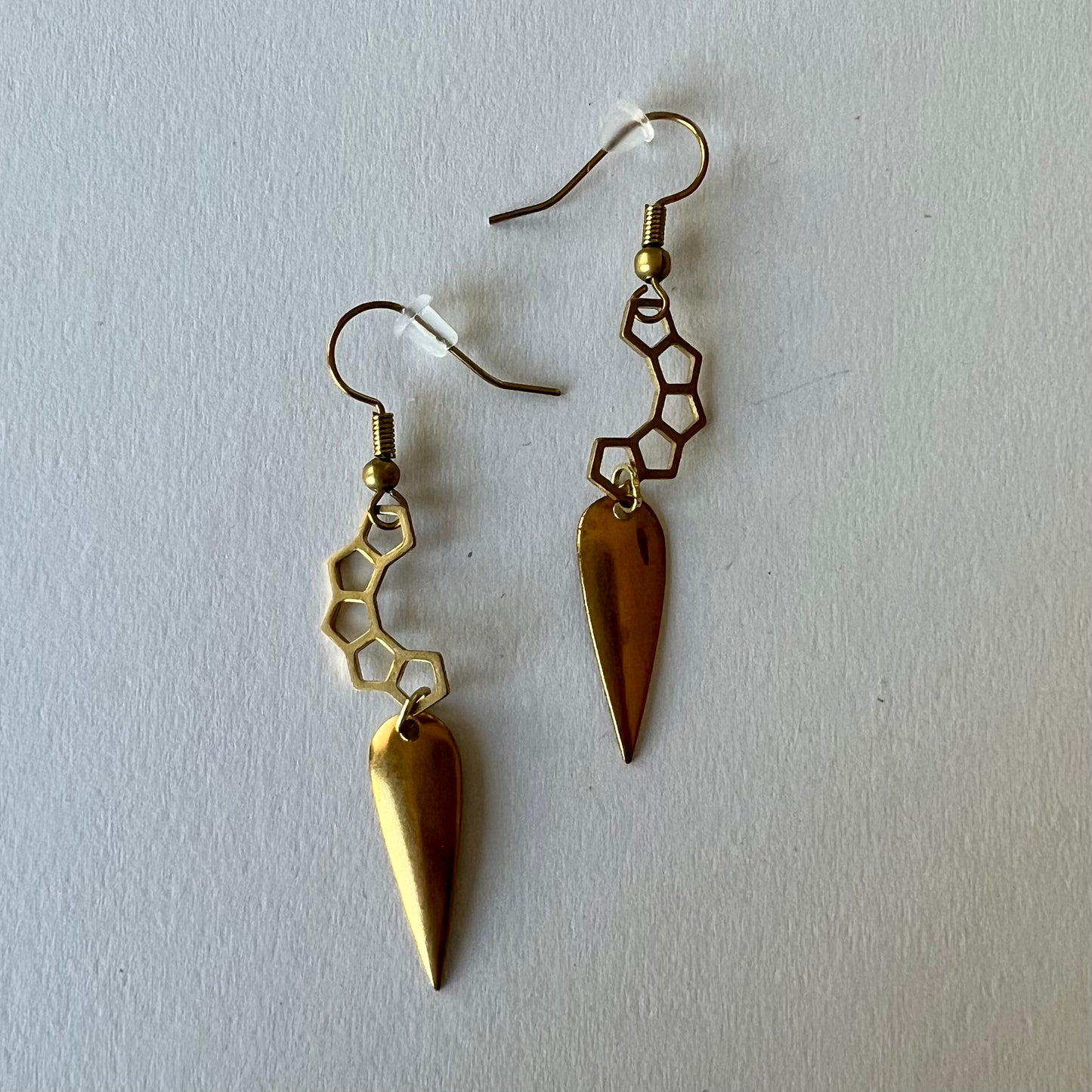 Vintage Honey Dagger Dangle Earrings
