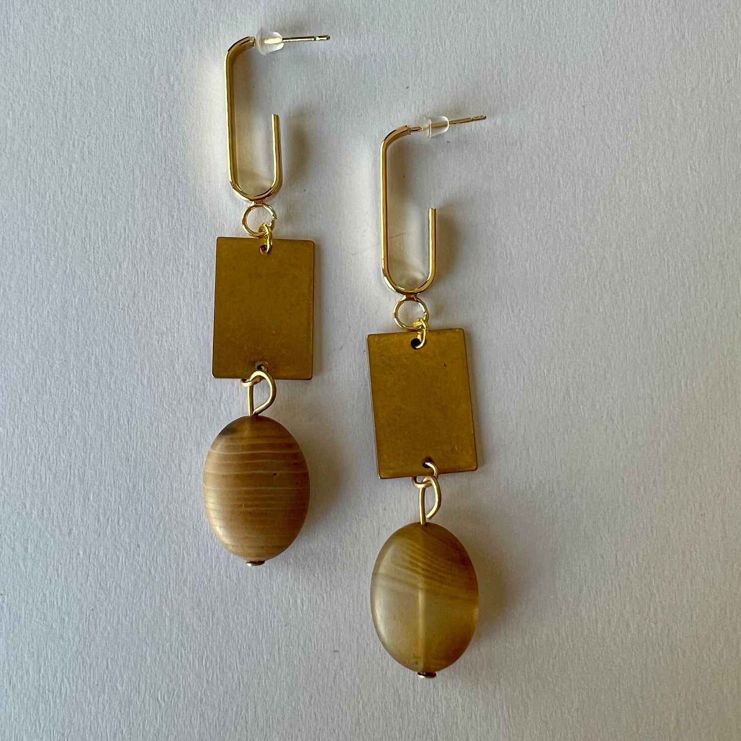 Upcycled Stoned Mod Earrings