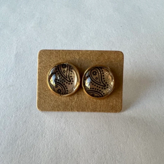 Bandana Republic Clear Paisley Earrings