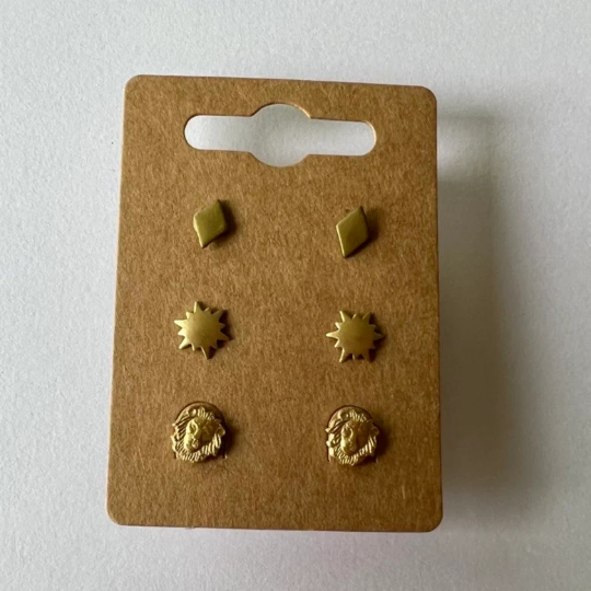 Leo Stud Earrings 3-Pack