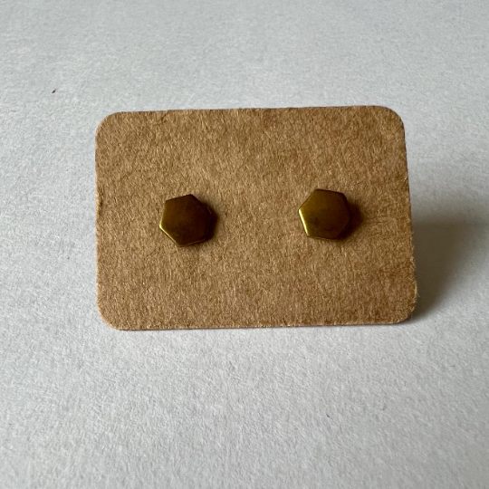 Micro Hex Stud Earrings