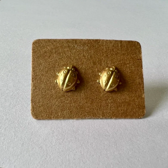 Micro Lady Bug Stud Earrings