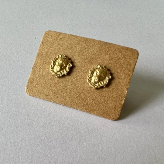 Micro Lion Stud Earrings