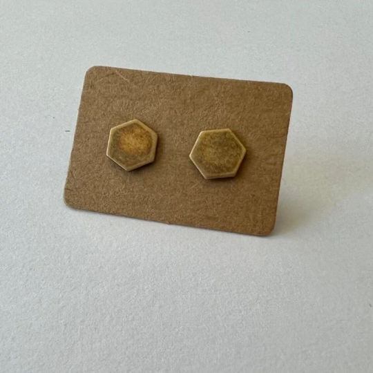 Mini Hex Stud Earrings
