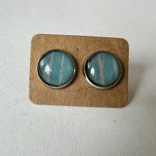 Teal Lines Stud Earrings