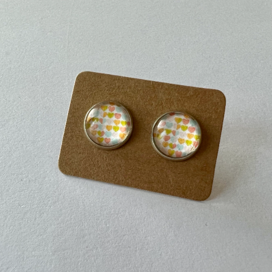 Pastel Heart Modern Earrings