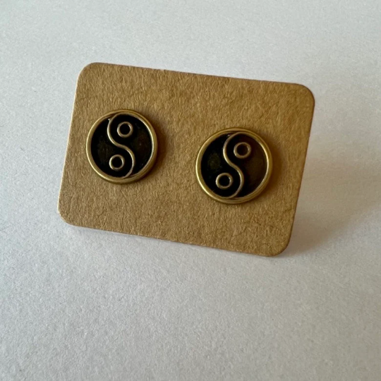 Micro Ying Yang Stud Earrings