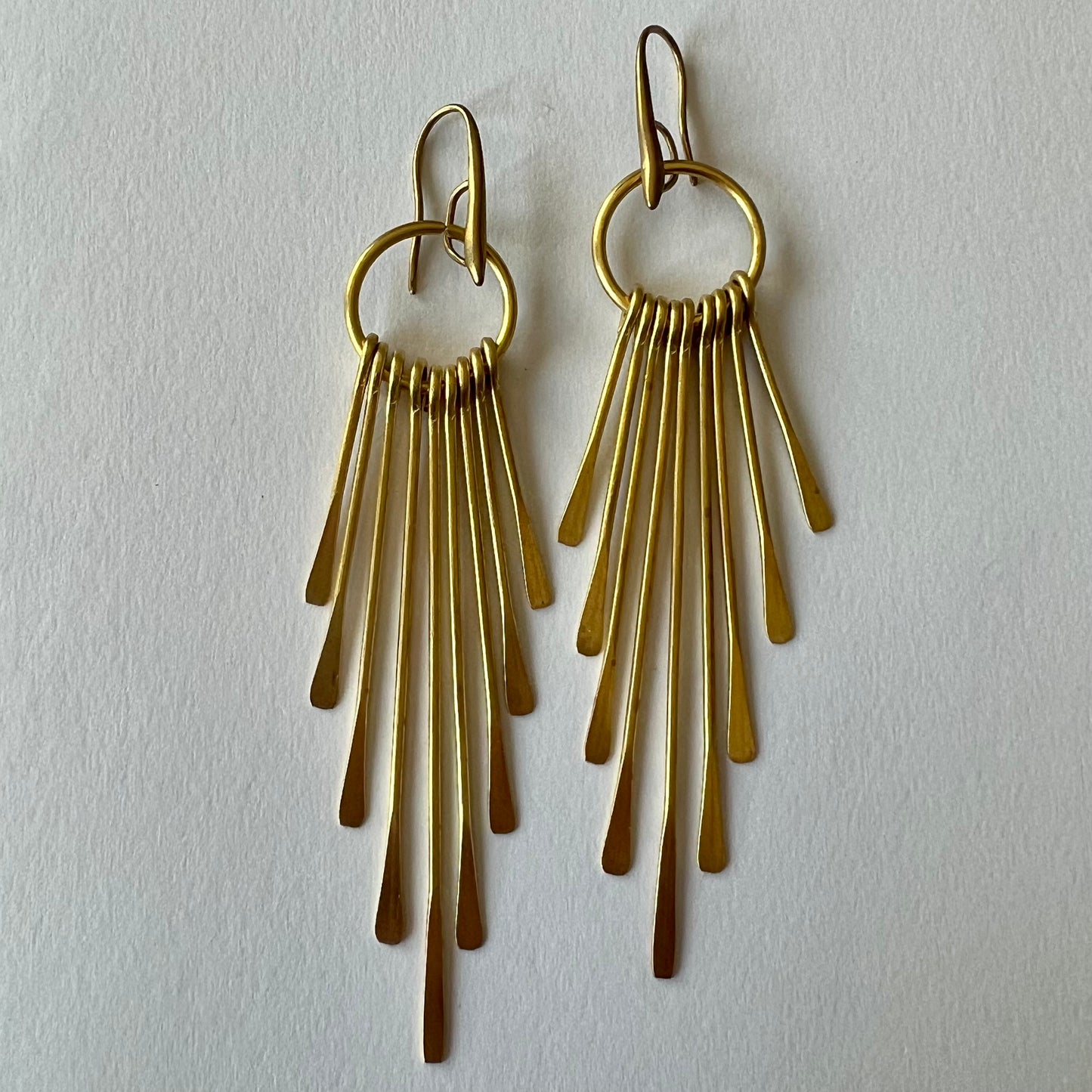 Long Fringe Circle Dangle Earrings