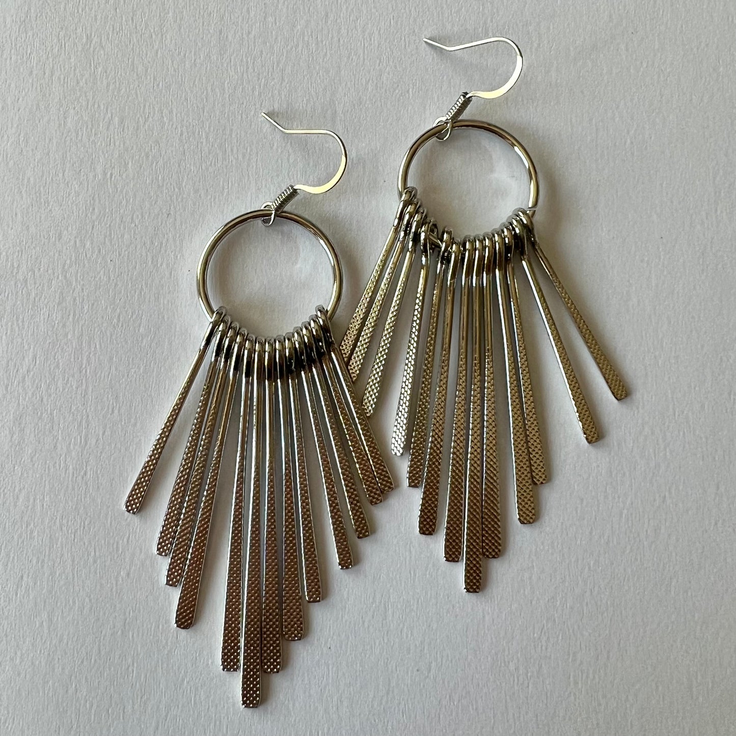 Fringe Circle Dangle Earrings
