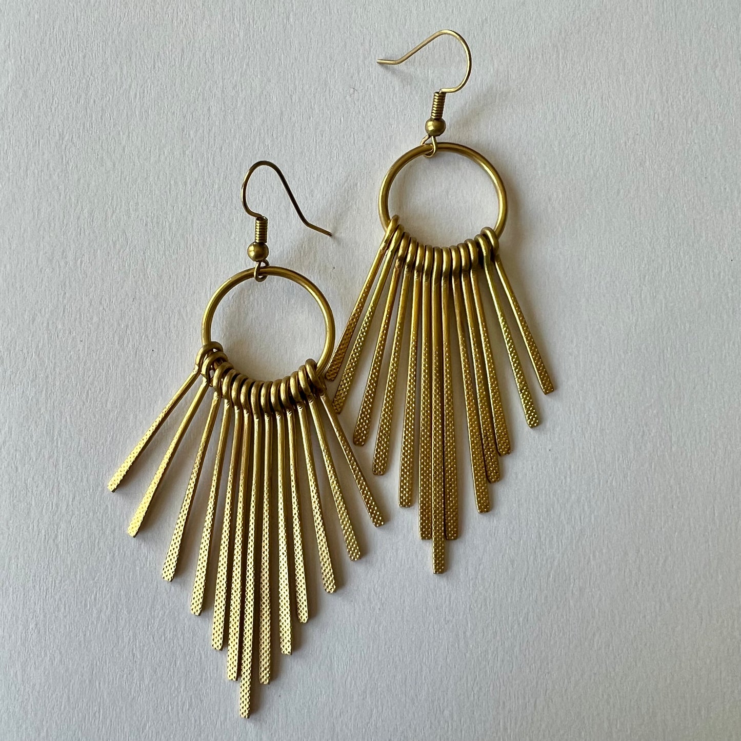 Fringe Circle Dangle Earrings