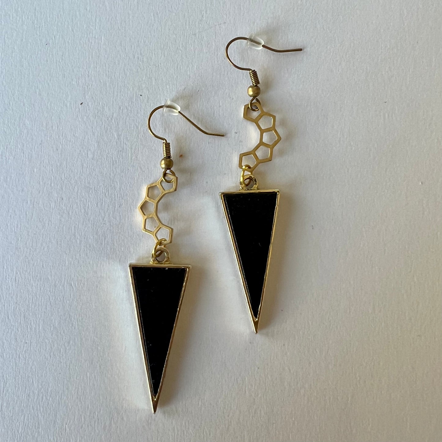 Upcycled Comb Black Dagger Earrings