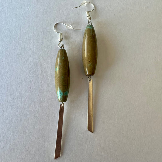 Upcycled Turquoise Saber Earrings