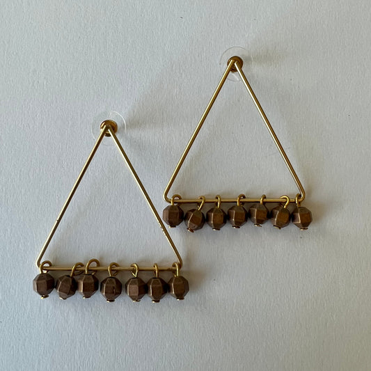 Upcycled Triangle Brass Earrings