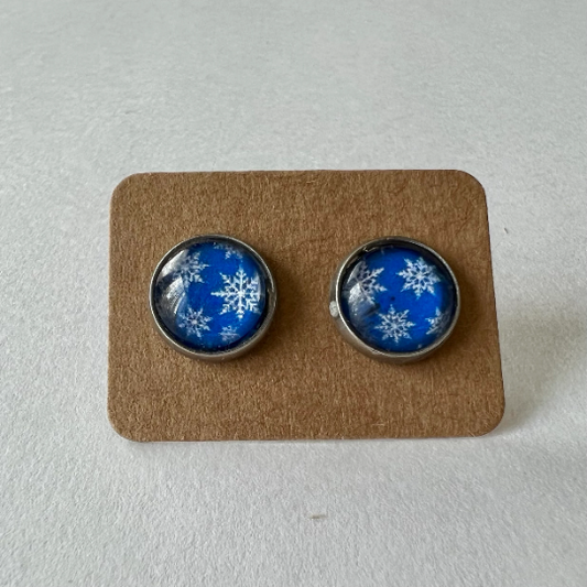 Blue Snowflakes Earrings