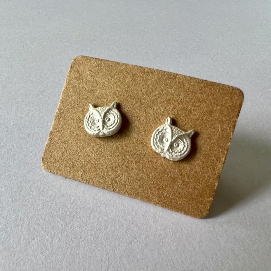 Micro Owl Stud Earrings